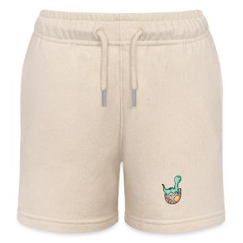 Dinosaurier Ei Dino Motiv - Kinder Organic Joggingshorts Mini Bolter von Stanley/Stella - Natur - Vorne