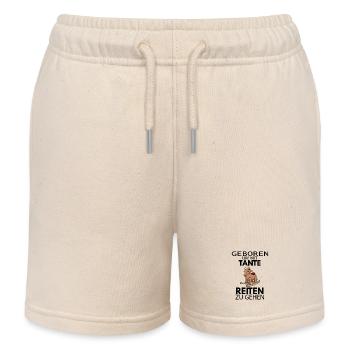 Tante Reiten Baby Strampler Pferd - Kinder Organic Joggingshorts Mini Bolter von Stanley/Stella - Natur - Vorne