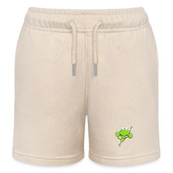 Frecher Quak Frosch I Frosch Cartoon MODARTIS - Kinder Organic Joggingshorts Mini Bolter von Stanley/Stella - Natur - Vorne