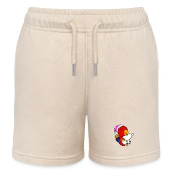 Parrot with pillow and sleeping cap - Kids Organic Sweat Shorts by Stanley/Stella - soft Ecru - Front