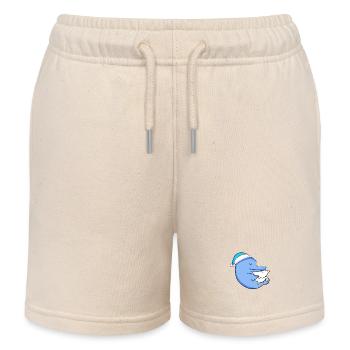 Dolphin with pillow and sleeping cap - Kids Organic Sweat Shorts by Stanley/Stella - soft Ecru - Front