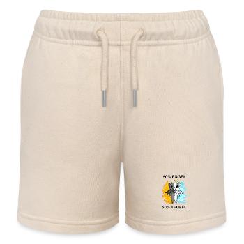 Schwein - Engel und Teufel - Kinder Organic Joggingshorts Mini Bolter von Stanley/Stella - Natur - Vorne