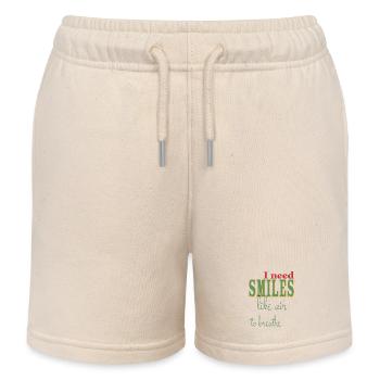 ich brauche Lächeln wie Luft zum Atmen - positiv - Kinder Organic Joggingshorts Mini Bolter von Stanley/Stella - Natur - Vorne