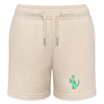 Dinosaur with baby dinosaur - Kids Organic Sweat Shorts by Stanley/Stella - soft Ecru - Front