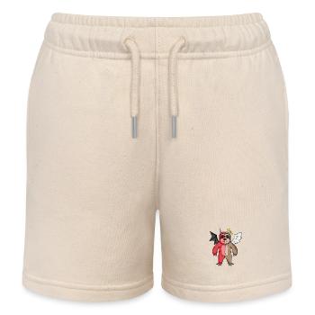 Sloth - Angel and Devil - Kids Organic Sweat Shorts by Stanley/Stella - soft Ecru - Front