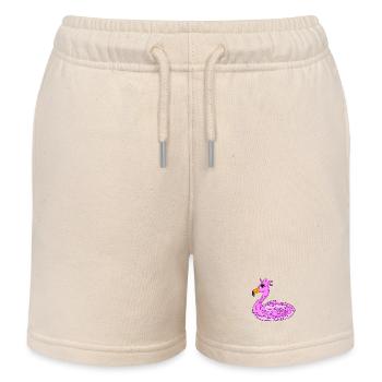 Beignet flamant rose - Short de jogging enfant bio Stanley/Stella - écru doux - Devant