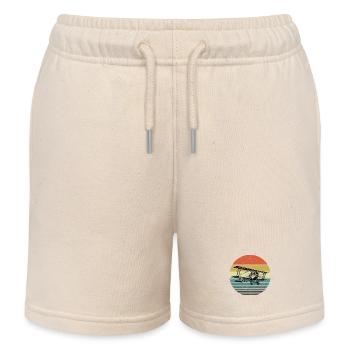Aviator Pilot Retro Bi Plane Airplane Aviation - Kinder Organic Joggingshorts Mini Bolter von Stanley/Stella - Natur - Vorne