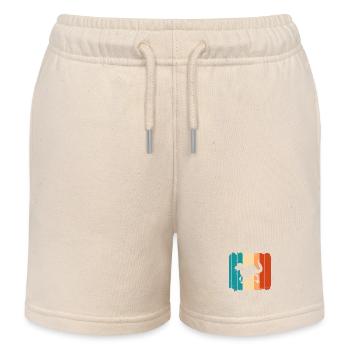 Velociraptor Dino Dinosaurier - Kinder Organic Joggingshorts Mini Bolter von Stanley/Stella - Natur - Vorne