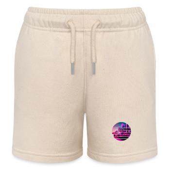 Retro Wave Sport 80s Vaporwave Sunset - Kinder Organic Joggingshorts Mini Bolter von Stanley/Stella - Natur - Vorne