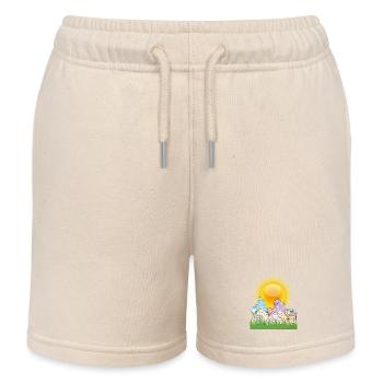 Sunny Spring Gnomes Parade - Kids Organic Sweat Shorts by Stanley/Stella - soft Ecru - Front
