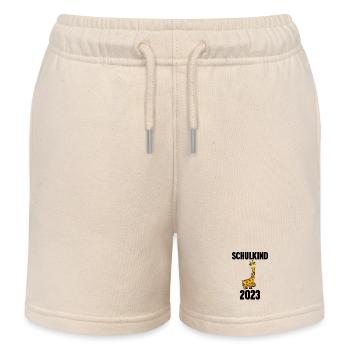 Schuldkind Einschulung 2023 - Kinder Organic Joggingshorts Mini Bolter von Stanley/Stella - Natur - Vorne