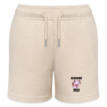 Schuldkind Einschulung 2023 - Kinder Organic Joggingshorts Mini Bolter von Stanley/Stella - Natur - Vorne