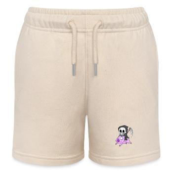 Grim Reaper Pig - Kids Organic Sweat Shorts by Stanley/Stella - soft Ecru - Front