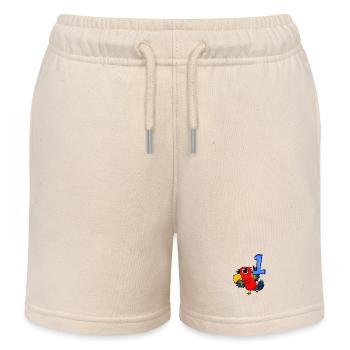 1 an - Inscription - Motif perroquet - Short de jogging enfant bio Stanley/Stella - écru doux - Devant