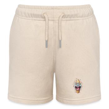 Cône de crème glacée humoristique design monstre - Short de jogging enfant bio Stanley/Stella - écru doux - Devant