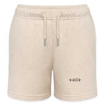 Rugby Ball Heart palpitations - Kids Organic Sweat Shorts by Stanley/Stella - soft Ecru - Front