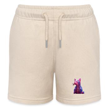 Leuchtende Anatomie Katzenskulptur - Kinder Organic Joggingshorts Mini Bolter von Stanley/Stella - Natur - Vorne