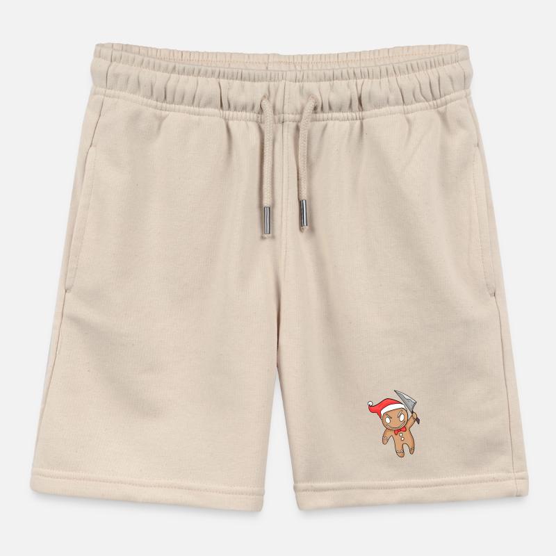 Evil Gingerbread Christmas Kids Organic Sweat Shorts by Stanley/Stella