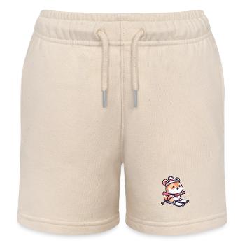 Süßer Hamster beim Skifahren - Skiurlaub im - Kinder Organic Joggingshorts Mini Bolter von Stanley/Stella - Natur - Vorne