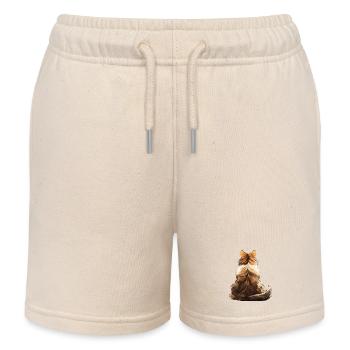Norwegian Forest Cat - Kids Organic Sweat Shorts by Stanley/Stella - soft Ecru - Front