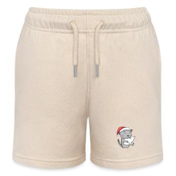 Katze Niedlich Ägyptische Mau Müde Weihnachten - Kinder Organic Joggingshorts Mini Bolter von Stanley/Stella - Natur - Vorne