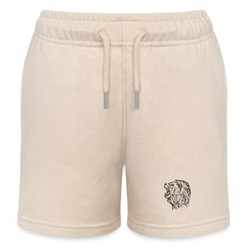 roaring lion - black - Kids Organic Sweat Shorts by Stanley/Stella - soft Ecru - Front