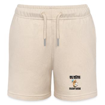 Ausschlafen Müde Spruch lustig Schlafen - Kinder Organic Joggingshorts Mini Bolter von Stanley/Stella - Natur - Vorne