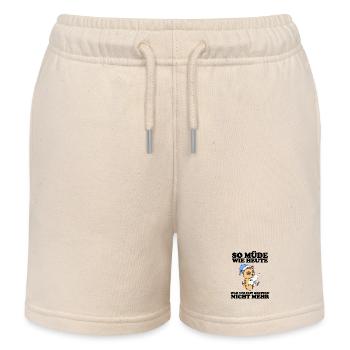 Ausschlafen Müde Spruch lustig Schlafen - Kinder Organic Joggingshorts Mini Bolter von Stanley/Stella - Natur - Vorne