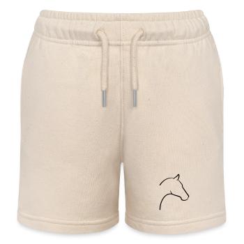 Pferd Kopf Symbol Umriss - Kinder Organic Joggingshorts Mini Bolter von Stanley/Stella - Natur - Vorne