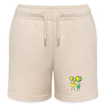 Lemon Lime Heart Love Fruit Fruits Vitamins C - Kids Organic Sweat Shorts by Stanley/Stella - soft Ecru - Front