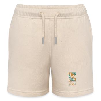Das Leben ist besser, wenn du dankbar bist - Kinder Organic Joggingshorts Mini Bolter von Stanley/Stella - Natur - Vorne