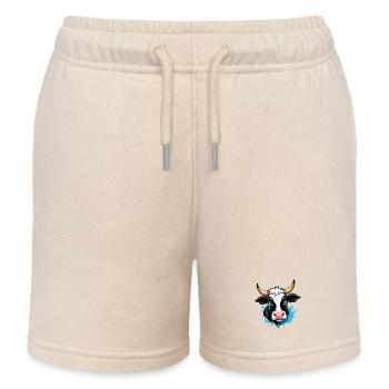 Cow in comic style - Kids Organic Sweat Shorts by Stanley/Stella - soft Ecru - Front