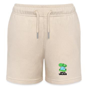 Zelt Urlaub Urlauber Zelten - Kinder Organic Joggingshorts Mini Bolter von Stanley/Stella - Natur - Vorne
