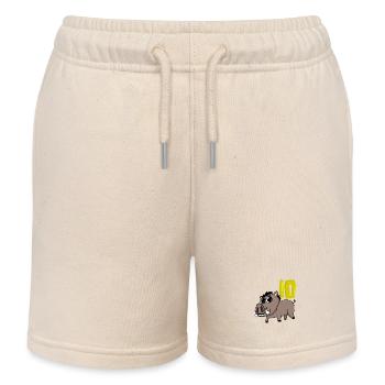Motif 10ème anniversaire Sanglier - Dix ans - Short de jogging enfant bio Stanley/Stella - écru doux - Devant