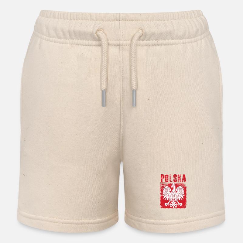 Pologne - Short de jogging enfant bio Stanley/Stella - écru doux