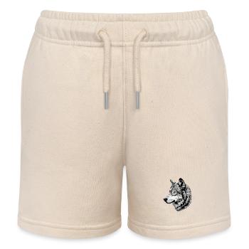 Wolf Motiv Wölfe Wolfsrudel Grauer Wolfshund Wolfs - Kinder Organic Joggingshorts Mini Bolter von Stanley/Stella - Natur - Vorne