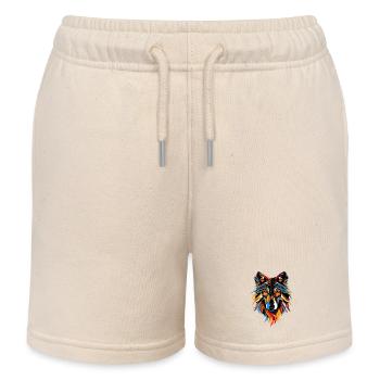 Wolf Motiv Wölfe Wolfsrudel Grauer Wolfshund Wolfs - Kinder Organic Joggingshorts Mini Bolter von Stanley/Stella - Natur - Vorne
