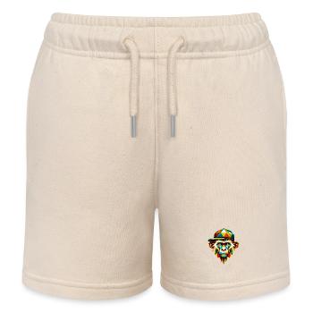 Géométrique Singe Art Cool Coloré Hipster Design - Short de jogging enfant bio Stanley/Stella - écru doux - Devant