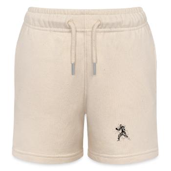 Kickboxer Sketch - Kids Organic Sweat Shorts by Stanley/Stella - soft Ecru - Front