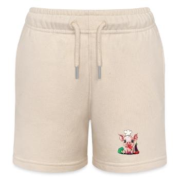 Cooking Vegetarian Cooks Cook Vegetables - Kids Organic Sweat Shorts by Stanley/Stella - soft Ecru - Front