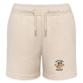 Football - Lustig Je suis juste là pour les collations - Short de jogging enfant bio Stanley/Stella - écru doux - Devant
