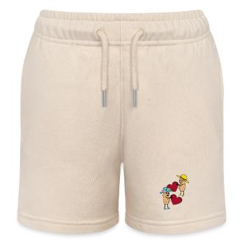 Erdnuss Partner Herz Herzen Liebe Beziehung - Kinder Organic Joggingshorts Mini Bolter von Stanley/Stella - Natur - Vorne