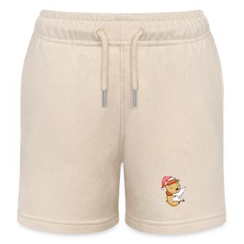 Bison Niedlich Müde Ausschlafen Weihnachten - Kinder Organic Joggingshorts Mini Bolter von Stanley/Stella - Natur - Vorne