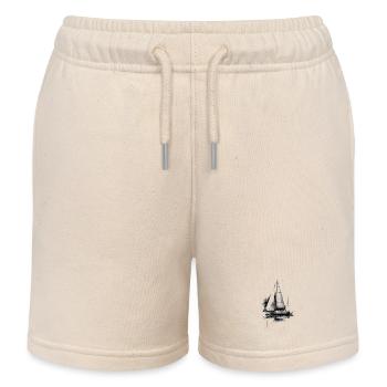 Segelboot - Kinder Organic Joggingshorts Mini Bolter von Stanley/Stella - Natur - Vorne
