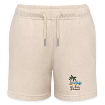 Life’s Better at the Beach - Kids Organic Sweat Shorts by Stanley/Stella - soft Ecru - Front