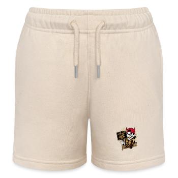 Schwarzer Humor und schlechte Entscheidungen Lustiges Teufelsdesign - Kinder Organic Joggingshorts Mini Bolter von Stanley/Stella - Natur - Vorne