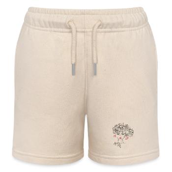 Frauenkopf mit Blüten - Kinder Organic Joggingshorts Mini Bolter von Stanley/Stella - Natur - Vorne