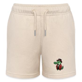 Crocodile Russian in Russian Russian Crocodiles - Kids Organic Sweat Shorts by Stanley/Stella - soft Ecru - Front