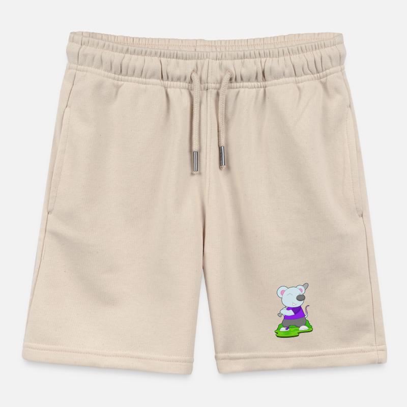 Mouse Baseball Baseball Bat Kids Organic Sweat Shorts by Stanley/Stella
