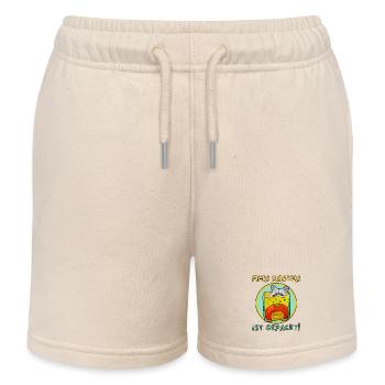 Naughty raccoon for school beginners - Kids Organic Sweat Shorts by Stanley/Stella - soft Ecru - Front
